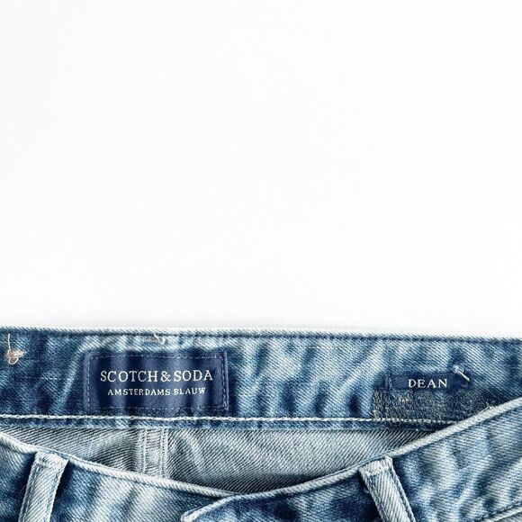 Scotch & Soda Dean Men's Denim Jeans Acid Wash Distressed Straight Leg 32x34 - Picture 4 of 10